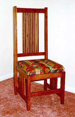 art and crafts oak custom side chair