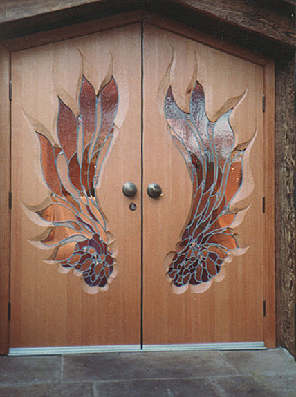 custom exterior door - Findhorn Universal Hall - South River Studio: Fairfield, VA